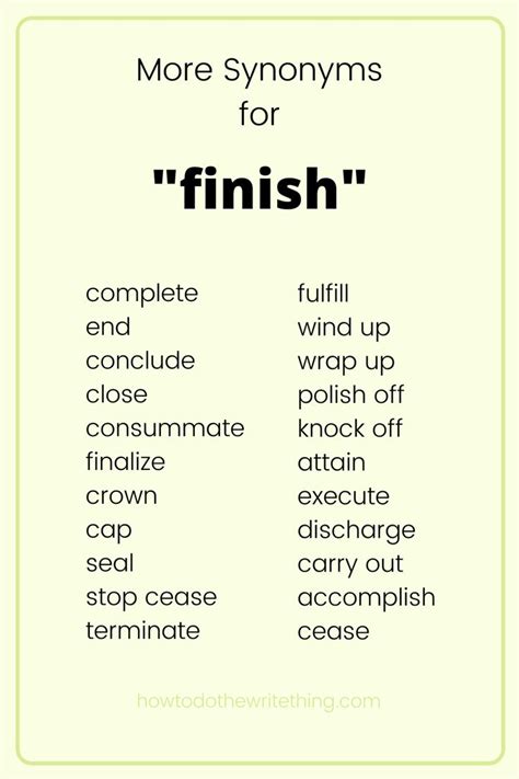 finish synonyms.